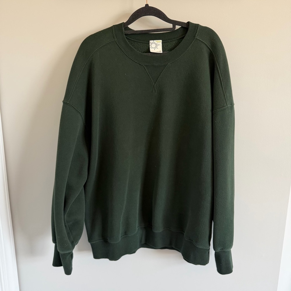 aerie Dark Green Crewneck Sweatshirt